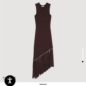 Sandro Chocolate Fringe Dress